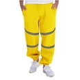 thumbnail image 2 of Rciityk Yellow High Visibility Sweatpants for Men Fall Casual Lightweight Elastic Waist Pockets Trouser Safe Reflective Working Pants, 2 of 8