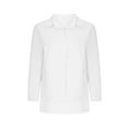 thumbnail image 5 of Wenyuyu Womens Button Down Tshirts Lightweight Solid Color Blouses Roll Long Sleeve V-Neck Tops Split Hem Shirts White 3XL, 5 of 7