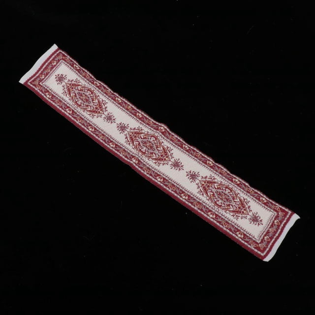 Maoww 1/12 Tapis de Maison de Poupée Tissé Miniature Tapis Accessoire Rouge Vin