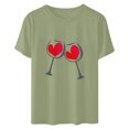 thumbnail image 5 of Diufon Hauts de la Saint-Valentin pour Femmes Décontracté Manches Courtes Col Rond Pull Chemise Imprimé Graphique Mignon Tendance, 5 of 5