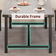 thumbnail image 5 of GAOMON 63" Dining Table Set for 4-6, Large Extendable Kitchen Table Set with 2 Upholstered Benches for 6, 3 Piece Rectangle Dining Table Set for 4 for Apartment, Saving Space, Retro Gray, 5 of 7