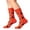 Orange, variant on Unisex Festive Crew Socks Graphic Relaxed Stretch Fit Sock Fun Holiday Fall Crew Socks