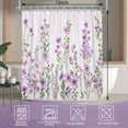 thumbnail image 5 of SUNOLIFE Purple Floral Shower Curtain Spring Flowers Waterproof Fabric Bathroom Curtain 72x72 in, 5 of 7