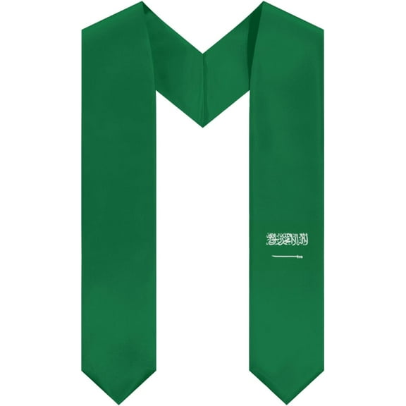 DABOYOZHZH Saudi Arabia Flag Graduation Stole Shawl Sash Honor For Study Aboard International Students