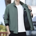 thumbnail image 3 of YYDGH Men's Bomber Jackets Varsity Flight Jacket For Men Casual Lightweight Windbreaker Windproof Track Puffer Coat Army Green L, 3 of 3