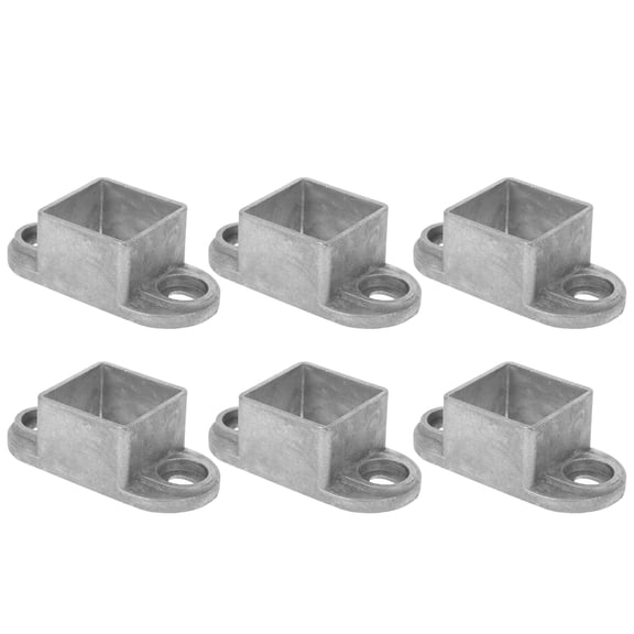 HONMEET 6-Pack Grey Metal Post Flange Base Brackets Weather-Resistant Outdoor Hardware for Deck, Fence, and Railing Support