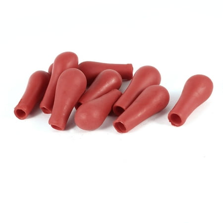 Unique Bargains 10Pcs Lab Laboratory Tool Insert Pipette Dropper Red Rubber Bulb Head
