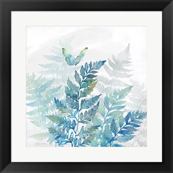 Great Art Now Indigo Ferns I by Cynthia Coulter, Framed Wall Art, 19.5W x 19.5H