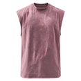 thumbnail image 5 of Solid Vintage Washed Crew Neck Muscle Tank Top Men Loose Wide Arm Cut Breathable Sleeveless Tee for Fitness Outdoor Casual Daily Looks Pink L, 5 of 5
