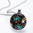 thumbnail image 2 of Print Stylish Glass Pendant Circular Necklace - Women's Fashion Jewelry Accessory, 2 of 5