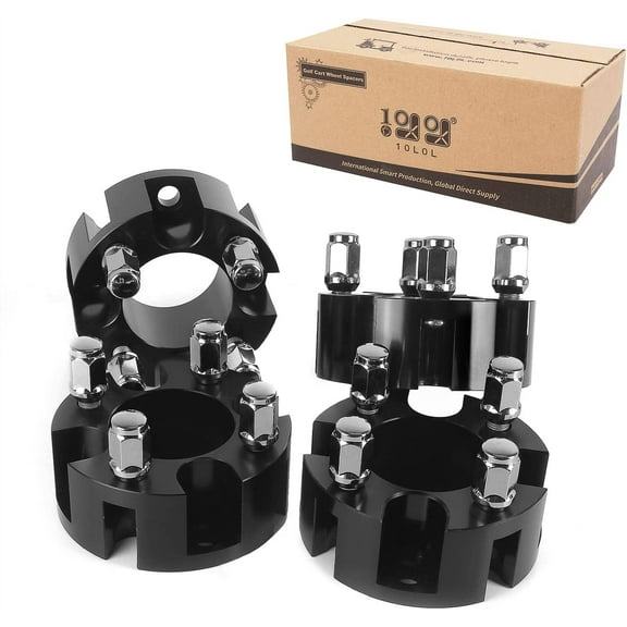 10L0L 2 inch Golf Cart Wheel Spacers for Yamaha EZGO Club Car 4 Pack, 4x72mm Bolt Pattern, 68mm Hub Bore, 1/2-20 Studs , Black