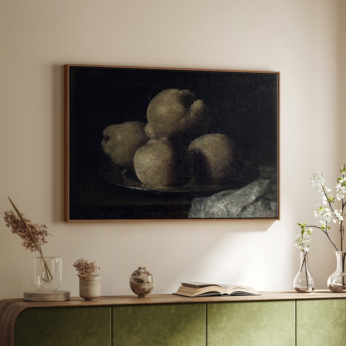 Vintage Botanical Print-IX By Wexford Home Framed in Walnut Wood Gallery Wrapped Canvas 25 in. x 37 in.