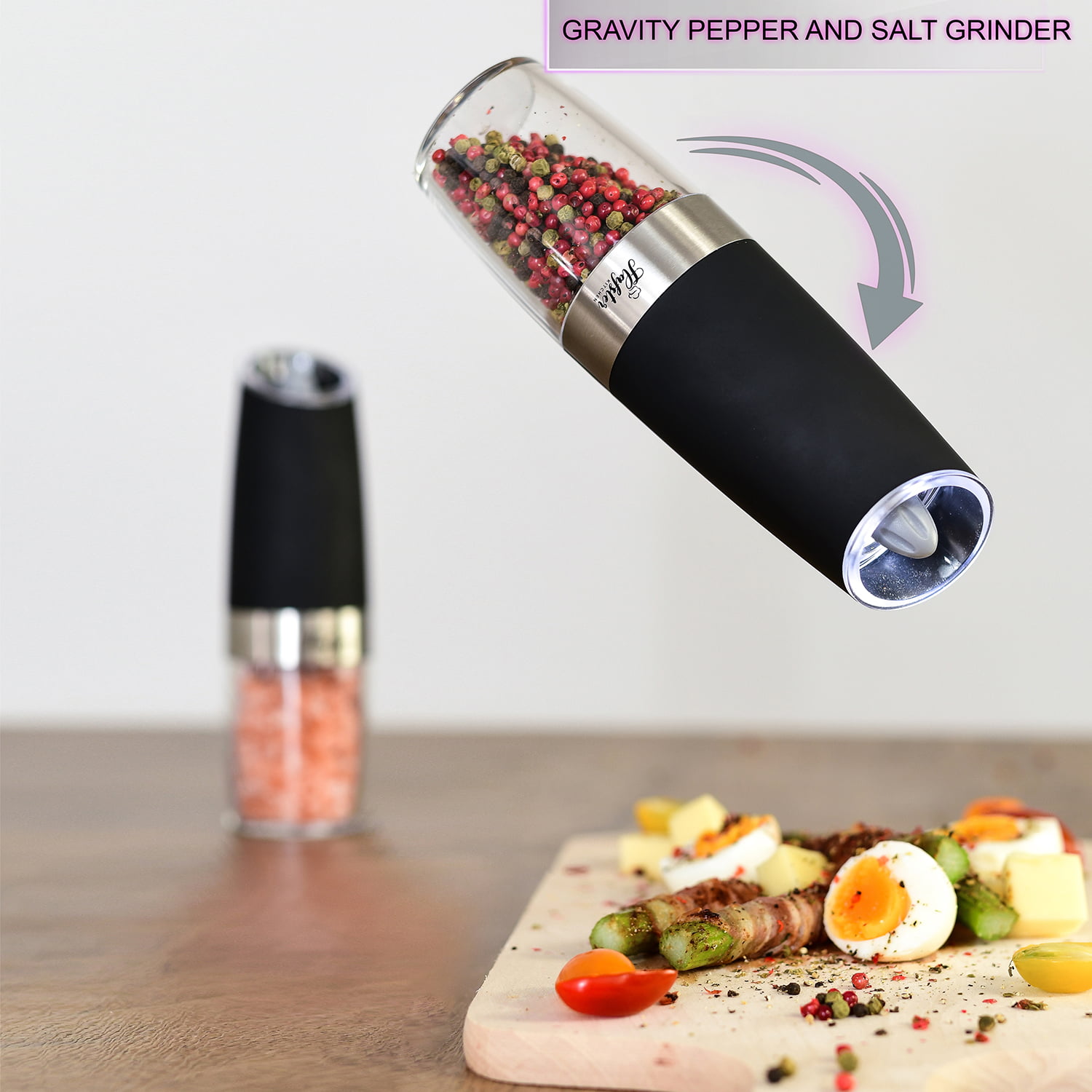 Flafster Kitchen Stainless Steel Battery Operated Electric Salt