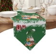 thumbnail image 4 of Table Runner Dresser Scarves Merry Christmas Sock Holly Balls Cotton Linen Burlap Table Cover White Snowflake on Green Table Runners for Family Kitchen Dining Holiday Party Banquet Decor, 4 of 5