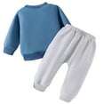 thumbnail image 4 of 6-9 Month Boy Clothes Boys Clothes Baby Boy Fall Clothes Set Long Sleeve Letter Print Sweatshirt Pants Toddler Outfits Blue 6-9 Months, 4 of 9