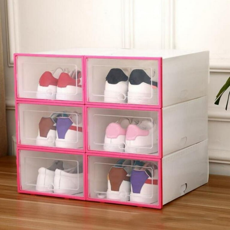 Daxin New Transparent Shoe Box Combination Shoe Storage Box Ladies Thick Clamshell Plastic Shoe Box Desktop Storage Artifact Walmart