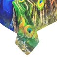 thumbnail image 3 of BSDHOME Peacock Cotton Linen Tablecloth 60x84 inches Tablecover Desk Table Cloth For Dining Room, Tea Table, Picnics, Parties, 3 of 5