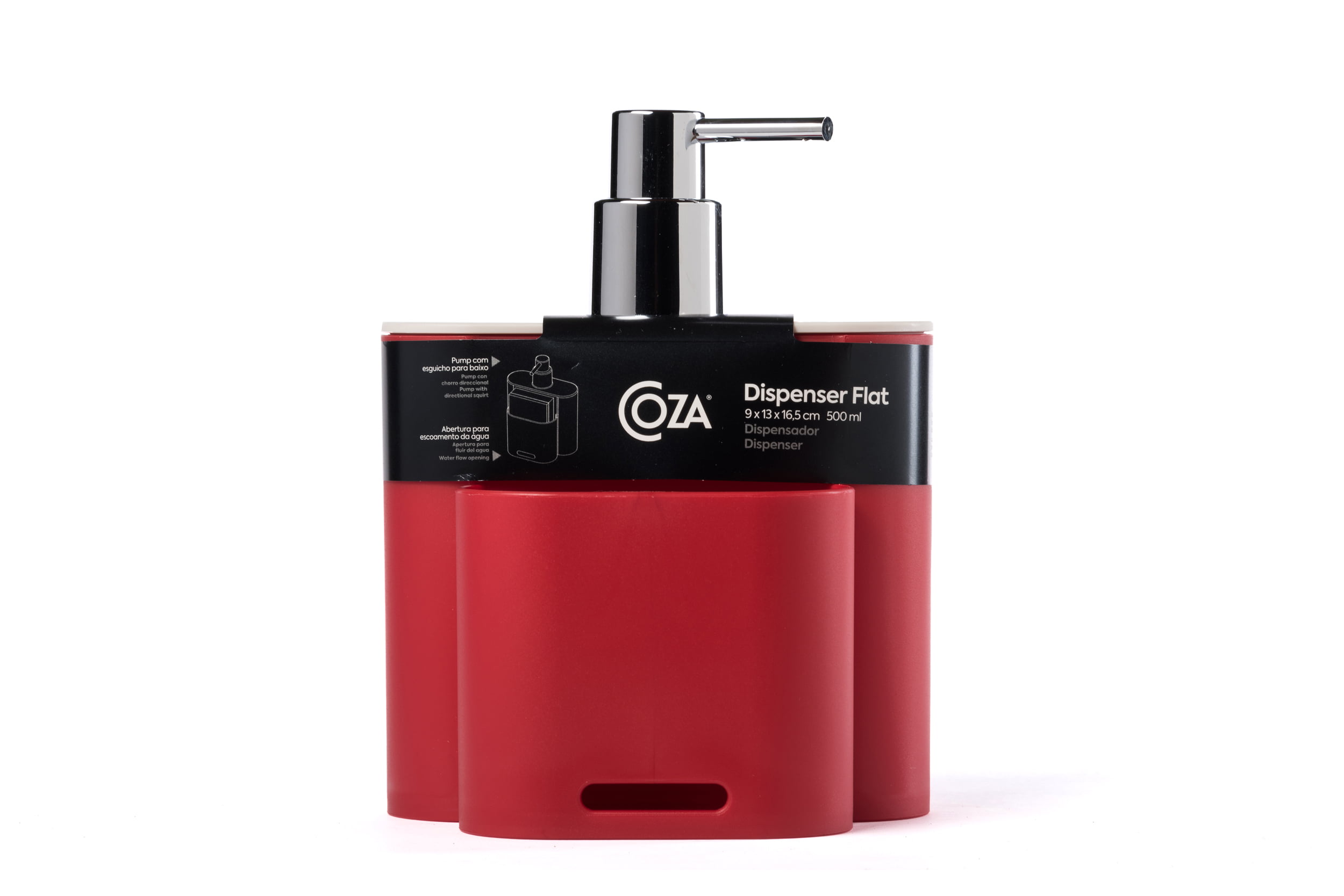 Coza Design Plastic Soap Dispenser 500 ml Bold Red 