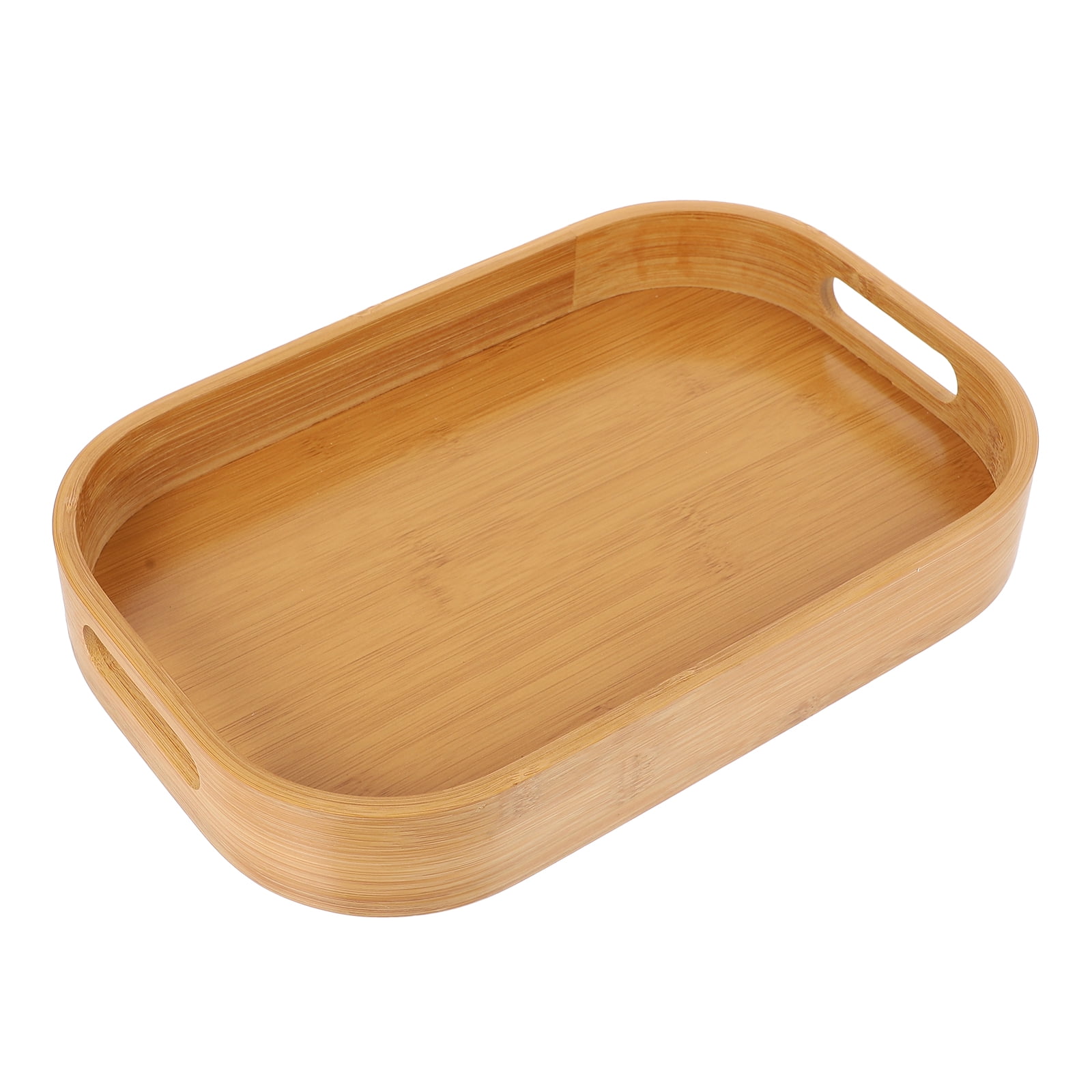 Hemoton Tray Wood Platter Breakfast Serving Table Ottoman Coffee