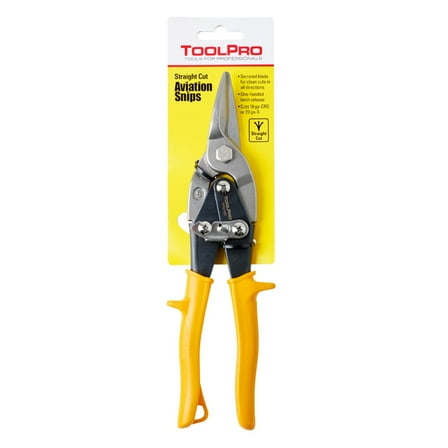 ToolPro Straight Cut Aviation Snips with Yellow Grips