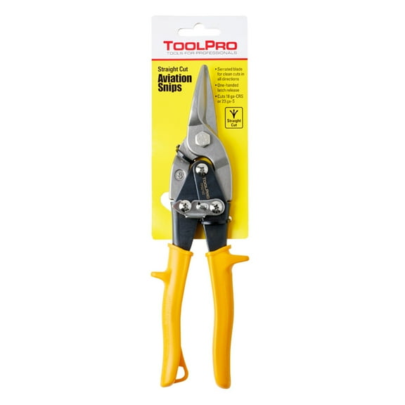 ToolPro Straight Cut Aviation Snips with Yellow Grips