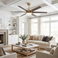 thumbnail image 3 of 60" Modern Gold Reversible Blades Smart Ceiling Fan with Dimmable LED Light and Remote, 3 of 17