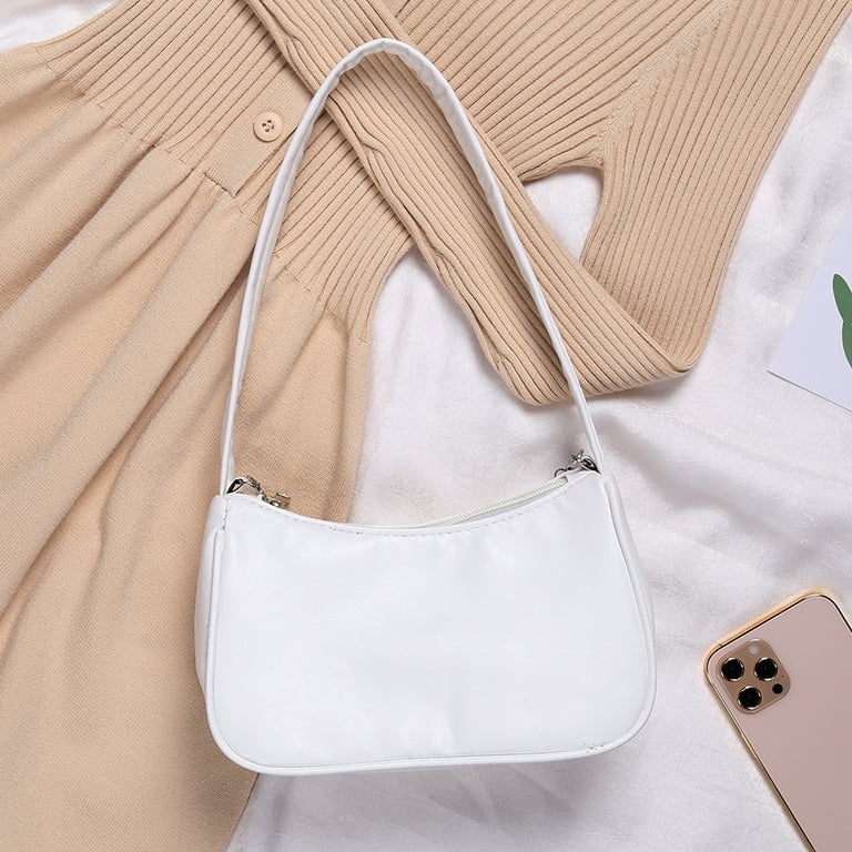 Trendy Zipper Shoulder Bag, Fashion Butterfly Pattern Underarm Bag, Stylish Chain Decor Purse Mini Butterfly Decor Baguette Bag,one-size