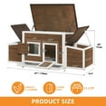 thumbnail image 3 of Craftian Wood Chicken Coop Hen House 2-4 Chickens with 2 Nesting Box,Outdoor Chicken Hutch Rabbit Hutch Duck Cage - Brown, 3 of 8