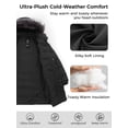 thumbnail image 5 of Wantdo Women's Recycled Long Winter Coat Warm Puffer Jacket Hooded Outerwear Jacket Dark Grey XL, 5 of 7