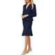 thumbnail image 4 of Conjunto de falda de 2 piezas INSPIRE CHIC para mujer, blazers de trabajo de moda 2025 y faldas lápiz de cola de pez XL azul marino, 4 of 5