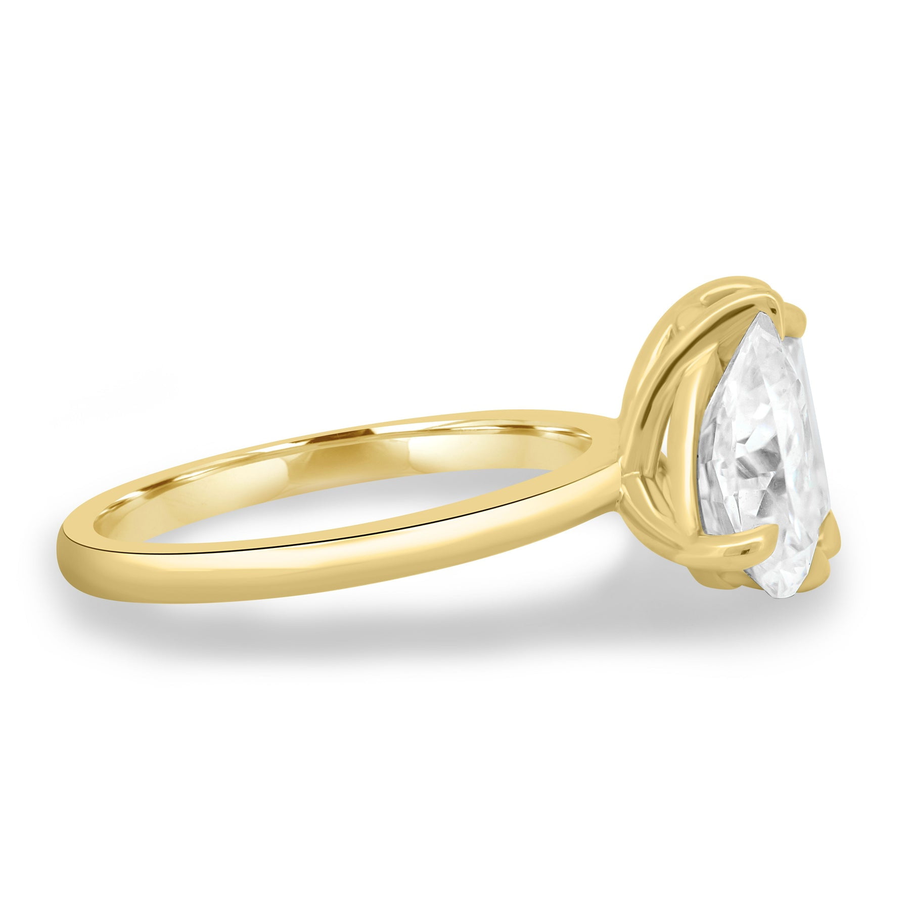 ESTE ORIGIN 4Ct Toi Et Moi Ring - Pear & Emerald Cut Moissanite Diamond Engagement Ring in 10K Yellow Gold Two Stone Ring for Women, US 8.5.