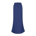 thumbnail image 4 of Riforla Slim Fit Ruched Pencil Skirts for Women High Waisted Elastic Band Bodycon Shirring Skirt Skirt and Fishtail Skirt Womens Skirts Navy L, 4 of 5