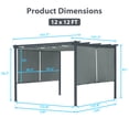 thumbnail image 5 of Aoodor 12 x 12 FT Outdoor Pergola with Retractable Shade Canopy, Dark Gray Matte Aluminum Frame, 4 Pieces Roller Shade Curtain, Grape Trellis Pergola for Patio Backyard and Deck - Gray, 5 of 9