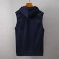 thumbnail image 4 of Loyisvidion Men Sleeveless Solid Hooded Waistcoat Slim Jacket Blouse Tops Shirt Navy 2Xl, 4 of 7