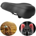 thumbnail image 2 of Asiento de bicicleta acolchado suave con diseño transpirable y absorción de impactos - Sillín de bicicleta cómodo en negro y azul, 2 of 8