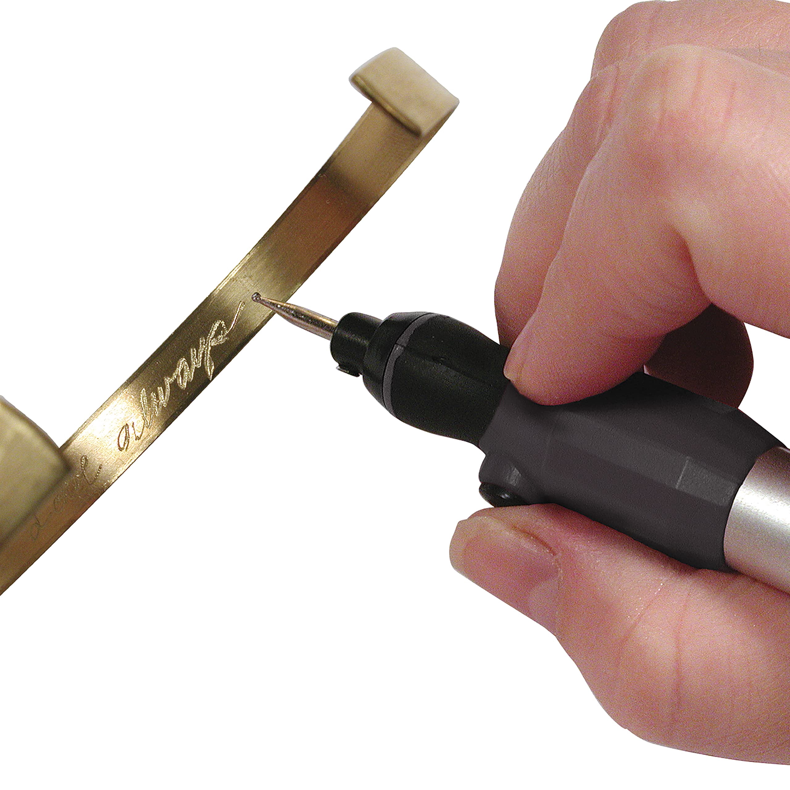 The Beadsmith Engraver Set - Battery Operated Micro Engraver & 2 Round Diamond-Tip Bits – 10-Piece Diamond Tip Bits – Ideal for Engraving, Polishing & Sanding on Metal, Glass, Wood, Ceramics & More