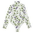 thumbnail image 3 of joogoo Leaf Green Women's Mock Turtle Neck Long Sleeve Bodysuit S, 3 of 8