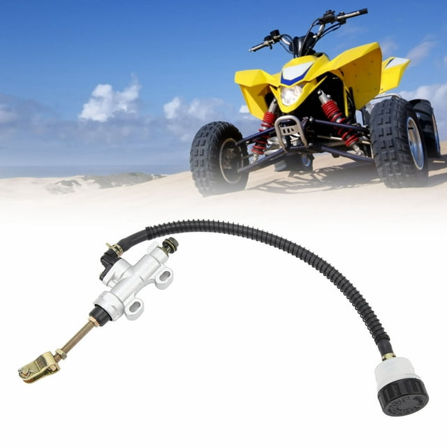 Hydraulic Master Cylinder, Aluminum Alloy Rear Foot Brake Pump Rear Brake Pump Reservoir for Motorcycle, Dirt Bike, ATV