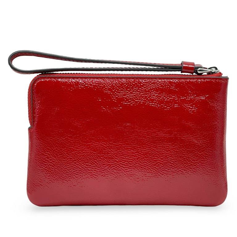 Coach Women's Small Corner Zip Wristlet in Crinkled Patent Leather Coach Women's Small Corner Zip Wristlet in Crinkled Patent Leather