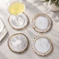 White Geode Agate Drink Coasters, Set Of 4, 5.04 Inch Square Stone ...