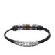 thumbnail image 1 of Pulsera Fossil JF84196040 de piel negra con cuentas de 21,5 cm, 1 of 3