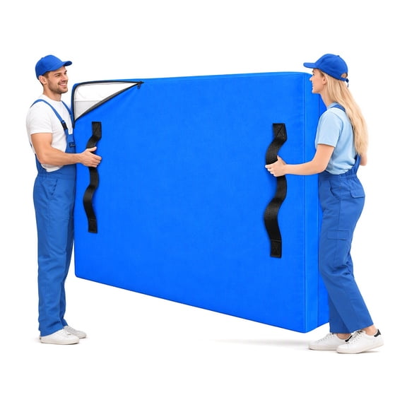 RIOFLY Queen Size Mattress Bags for Moving and Storage, Heavy Duty Waterproof Zippered Mattress Bag with 8 Carrying Handles, Reusable Tarp Cover for Moving, Storage, Disposal, 82" L x 63" W x 15.7" D