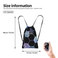 thumbnail image 2 of Geometric Hexagon Modern Black Blue Packable Drawstring Backpack, Lightweight Foldable Cinch Storage Bag for Gym Travel Shopping, 2 of 6