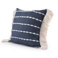 thumbnail image 3 of LR Home Denver Cotton Blend Poly Filled Pillow in Blue/Ivory, 20" x 20", 3 of 9