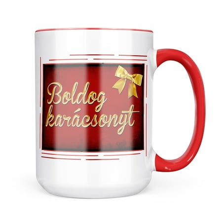 

Neonblond Merry Christmas in Hungarian from Hungary Mug gift for Coffee Tea lovers