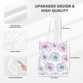 thumbnail image 4 of YFYANG Reusable Cotton Canvas Tote Shopping Bag, Purple Flower Graffiti Washable Portable Grocery Bag for Daily Travel, 4 of 8