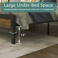 thumbnail image 5 of Allewie Brown Queen Size Metal Platform Bed Frame with Industrial Rivet Headboard and Deep Grey Frame, 5 of 7