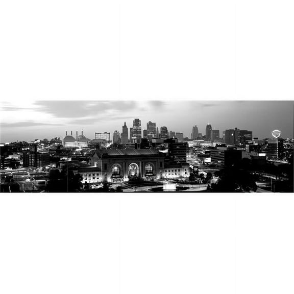 Union Station At Sunset with City Skyline in Background Kansas City Missouri USA Poster Print - 12 x 36 - Large