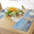 thumbnail image 4 of Ambesonne Nautical Place Mats Set of 4, Ship Wreck Landscape, Standard Size, Blue White, 4 of 6