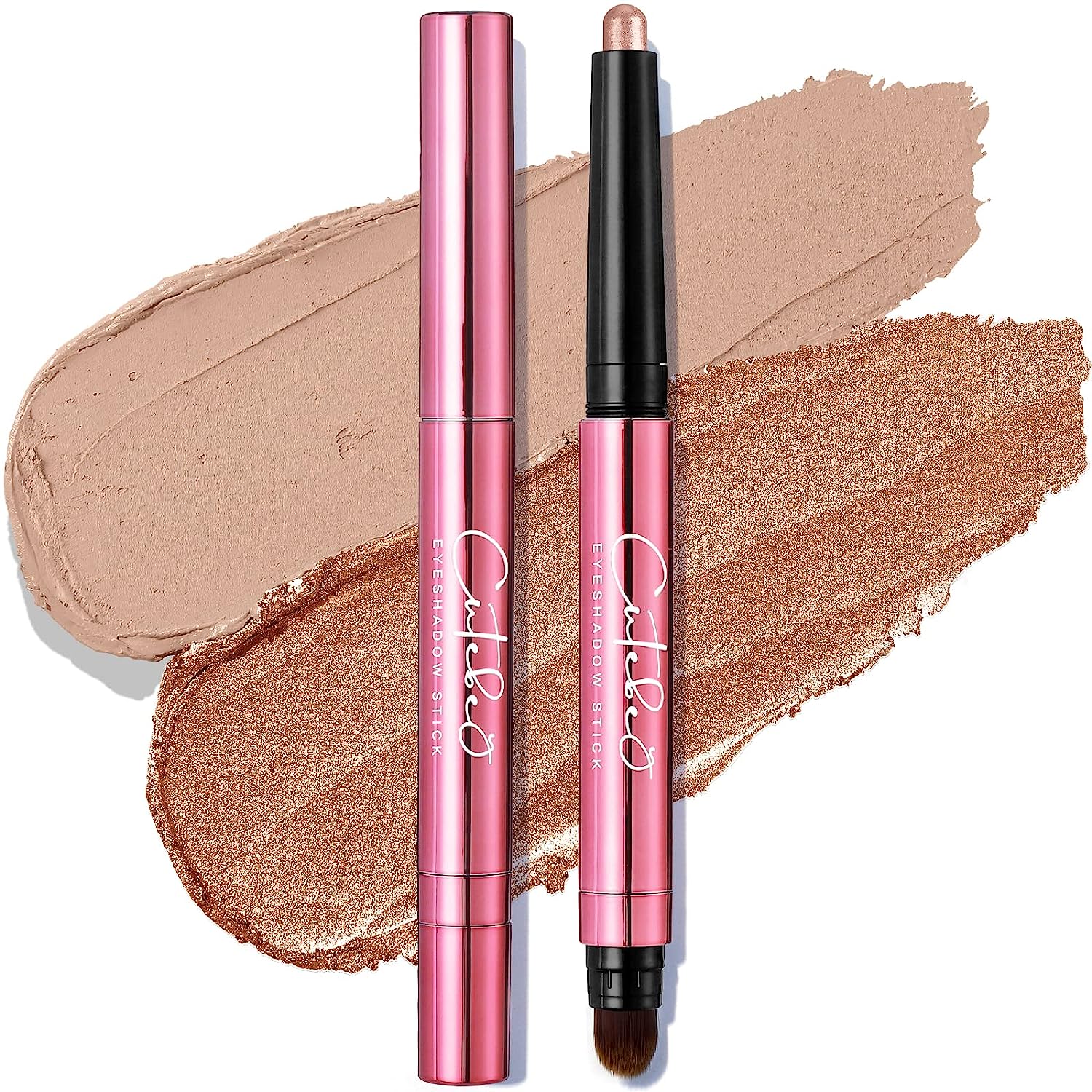 CUTEBEY 2Pcs Eyeshadow Stick, Creme to Powder Eye Shadow Stick